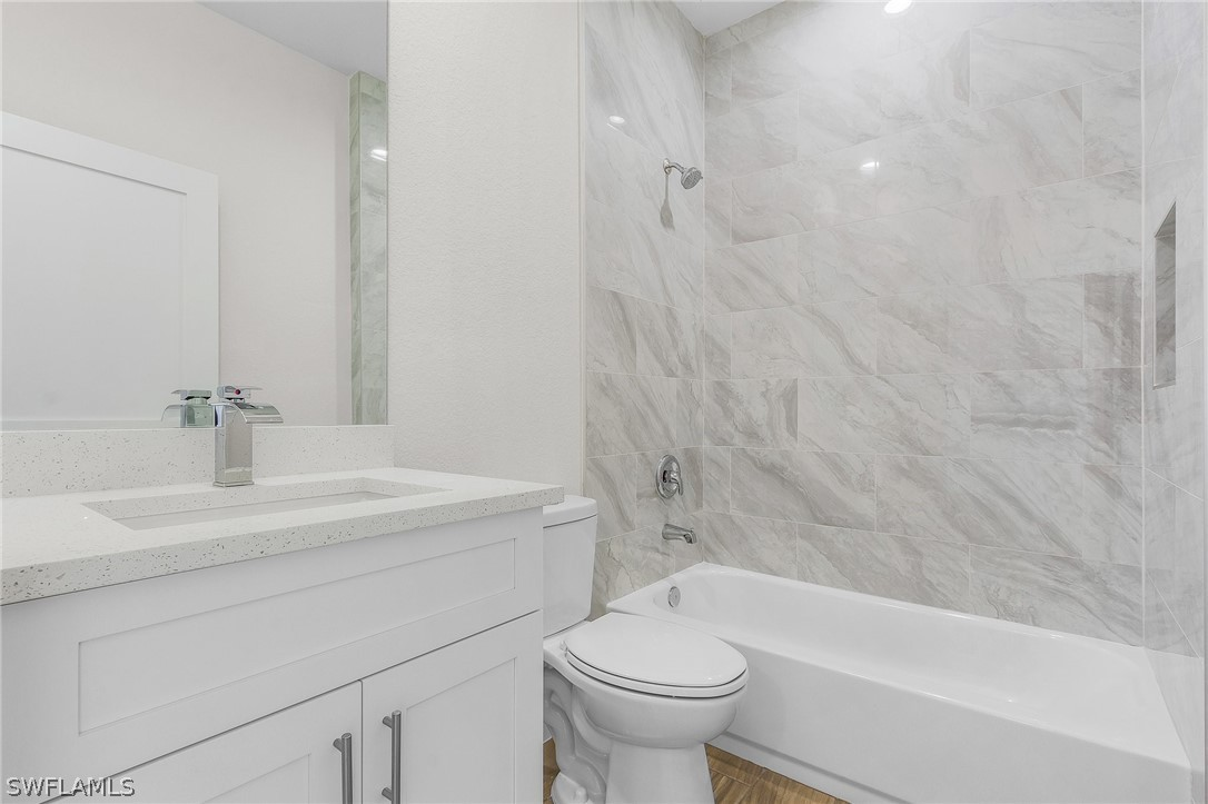 Bamboo Model bathroom with modern fixtures